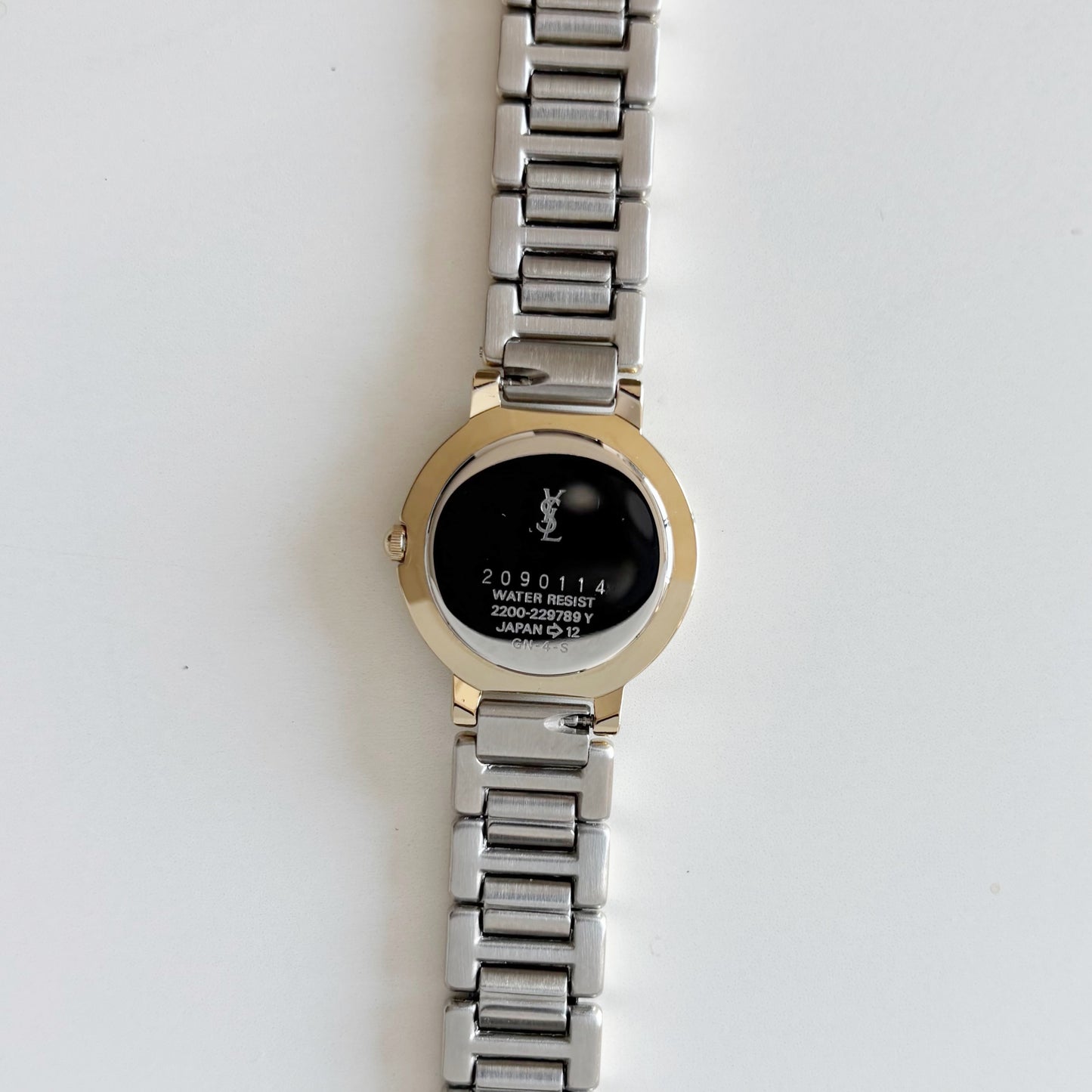 Yves Saint Laurent 1990s Black Dial Two Tone Watch
