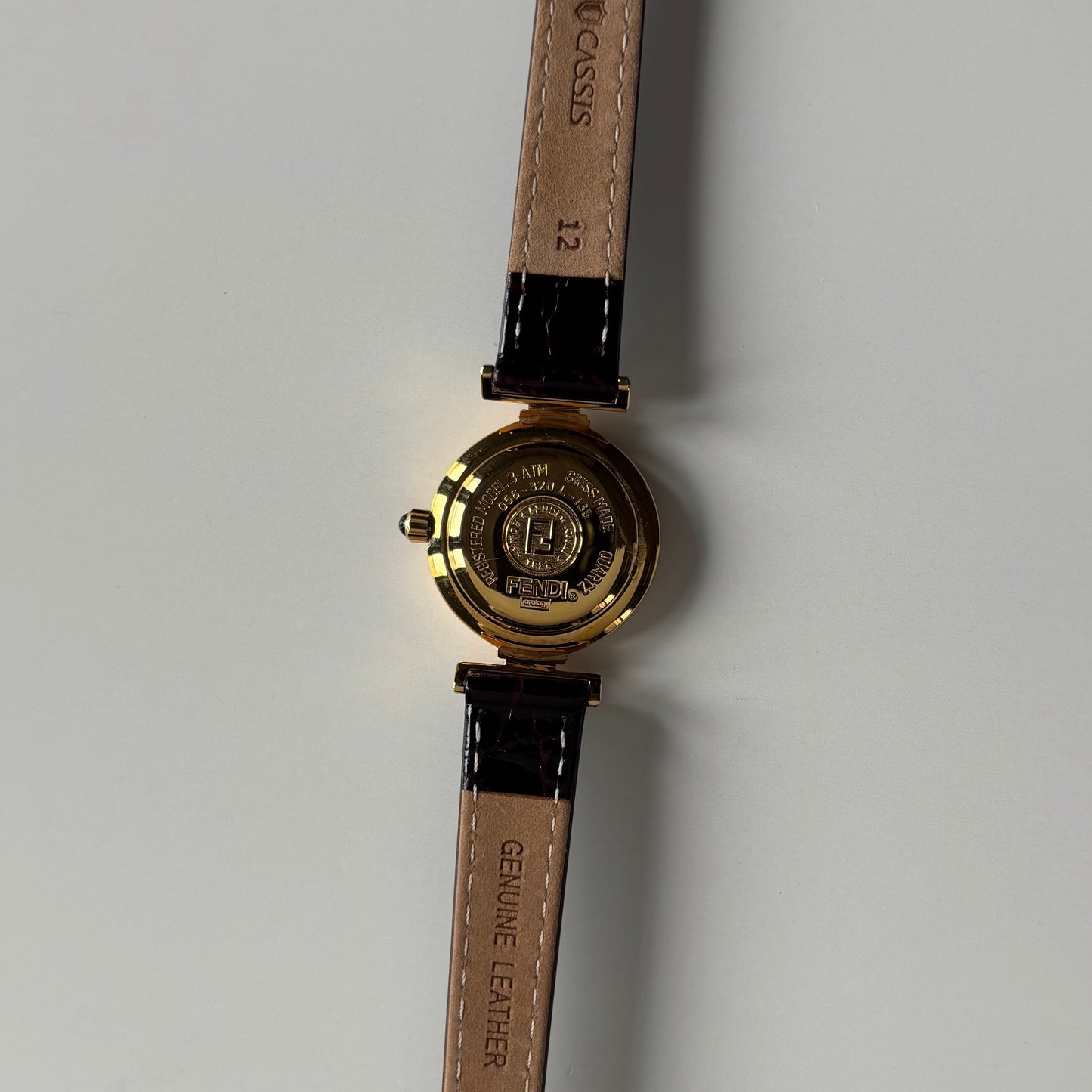 Fendi 1990s Seashell Dial Gold Plated Watch