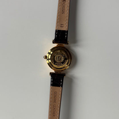 Fendi 1990s Seashell Dial Gold Plated Watch
