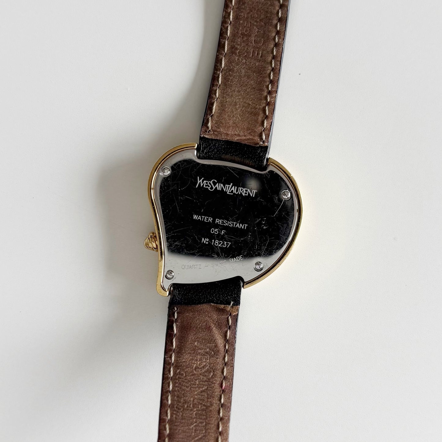 Yves Saint Laurent 1990s Heart Shaped Dial Gold Plated Watch