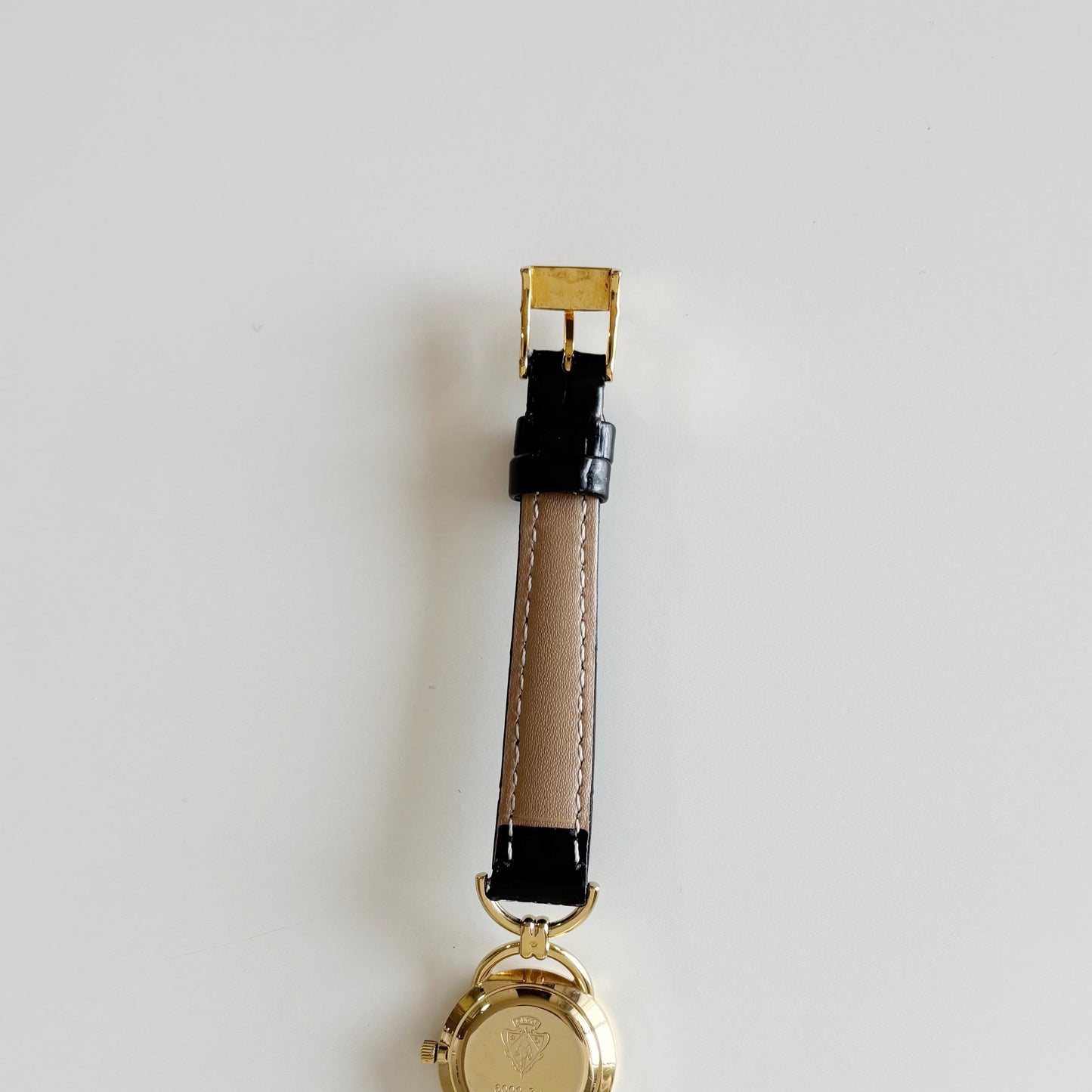 Gucci 1990s Seashell Dial Gold Plate Horsebit Watch