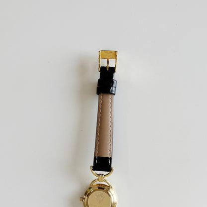 Gucci 1990s Seashell Dial Gold Plate Horsebit Watch