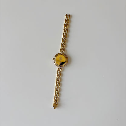 990s Interchangeable Bezel Gold Plated Rice Chain Watch with case, 6 bezels (160mm)
