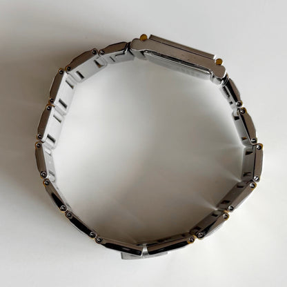 Yves Saint Laurent 1990s Square Dial Two Tone Watch