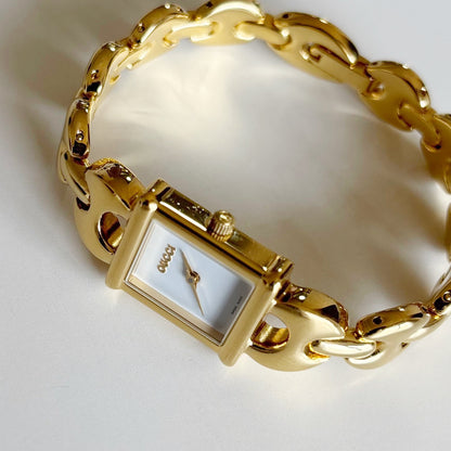 Gucci 1990s Interchangeable Strap Gold Plated Watch
