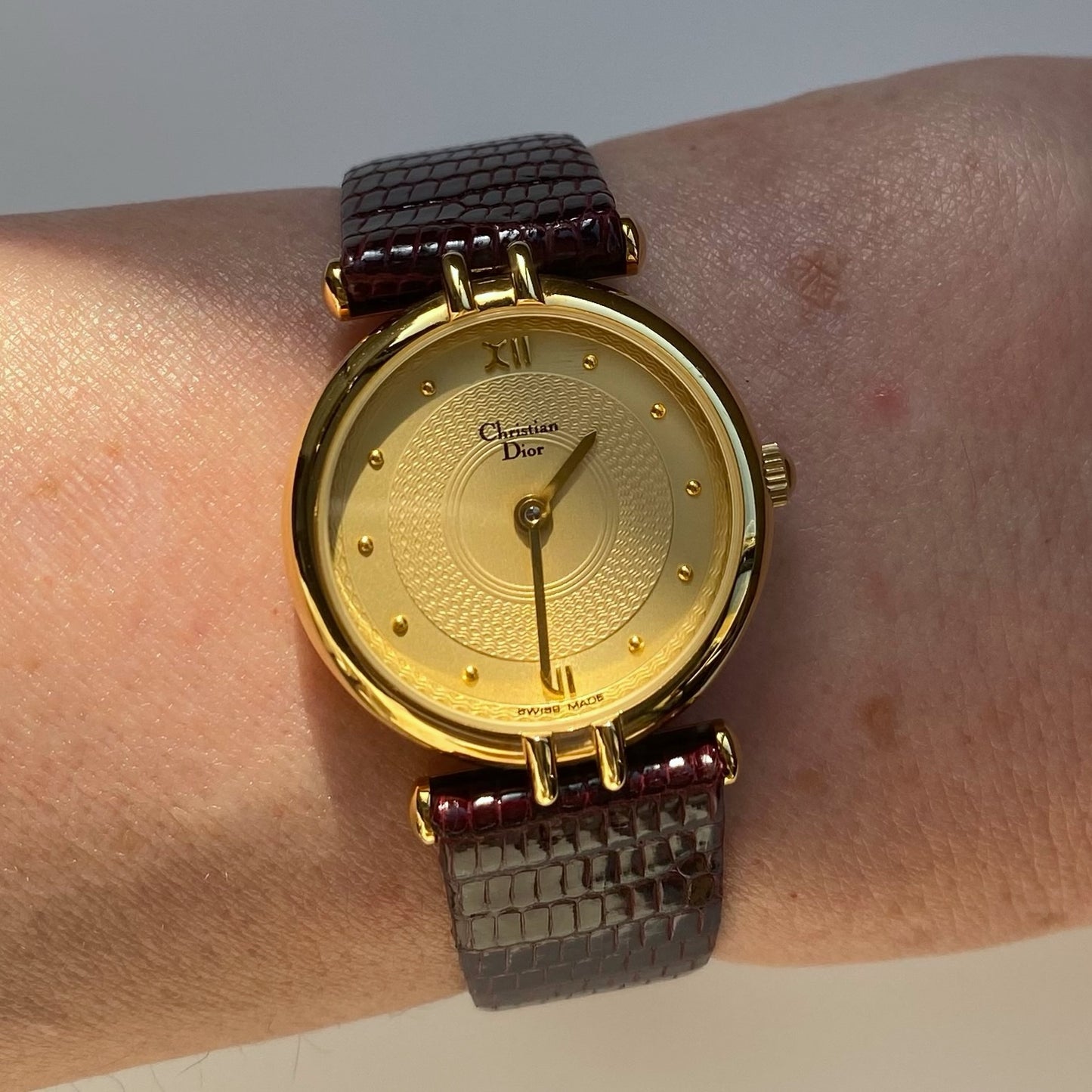 Dior 1990s Gold Plated Round Watch