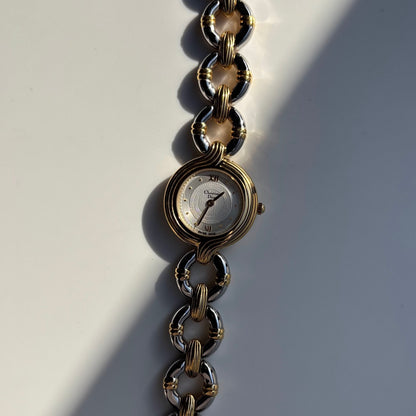 Dior 1990s Round Dial Two Tone Watch