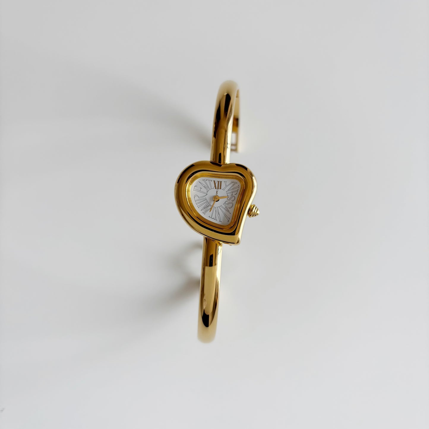 Yves Saint Laurent 1990s Heart Shaped Dial Gold Plated Watch