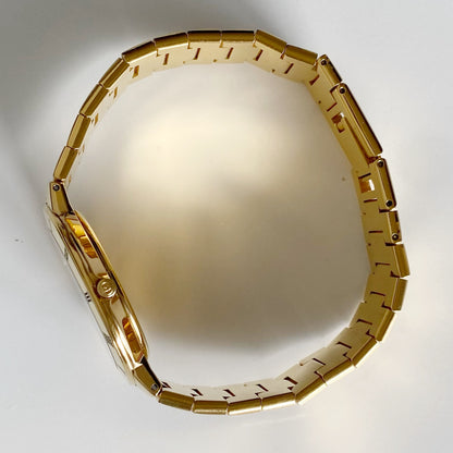 Gucci 1990s Black Dial Gold Plated Watch (Large)