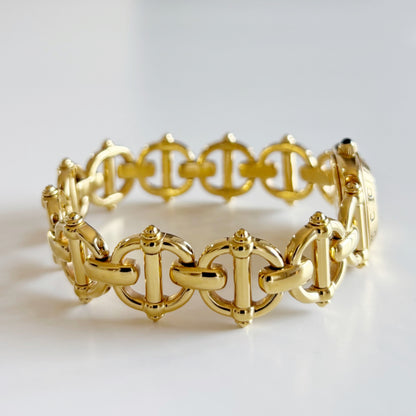Gucci 1990s Seashell Dial Gold Plated Watch