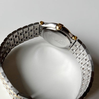 Gucci 1990s Round Dial Two Tone Gold Plated Watch
