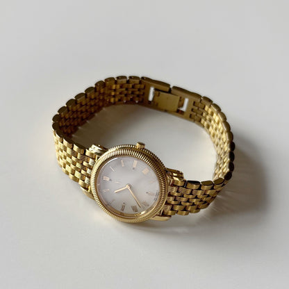 Yves Saint Laurent 1990s Round Dial Gold Plated Watch