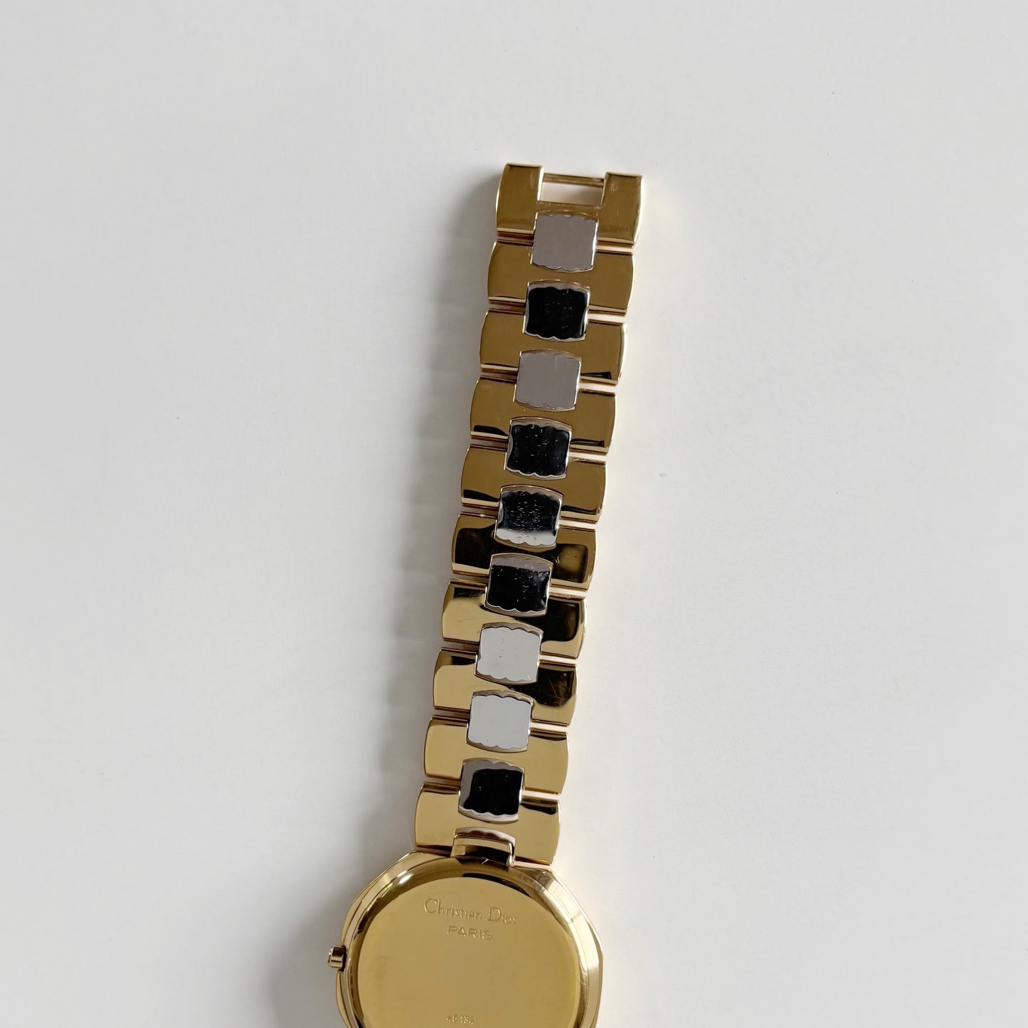 Dior 1990s Octagon Date Two Tone Gold Plated Watch (Large)