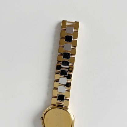 Dior 1990s Octagon Date Two Tone Gold Plated Watch (Large)