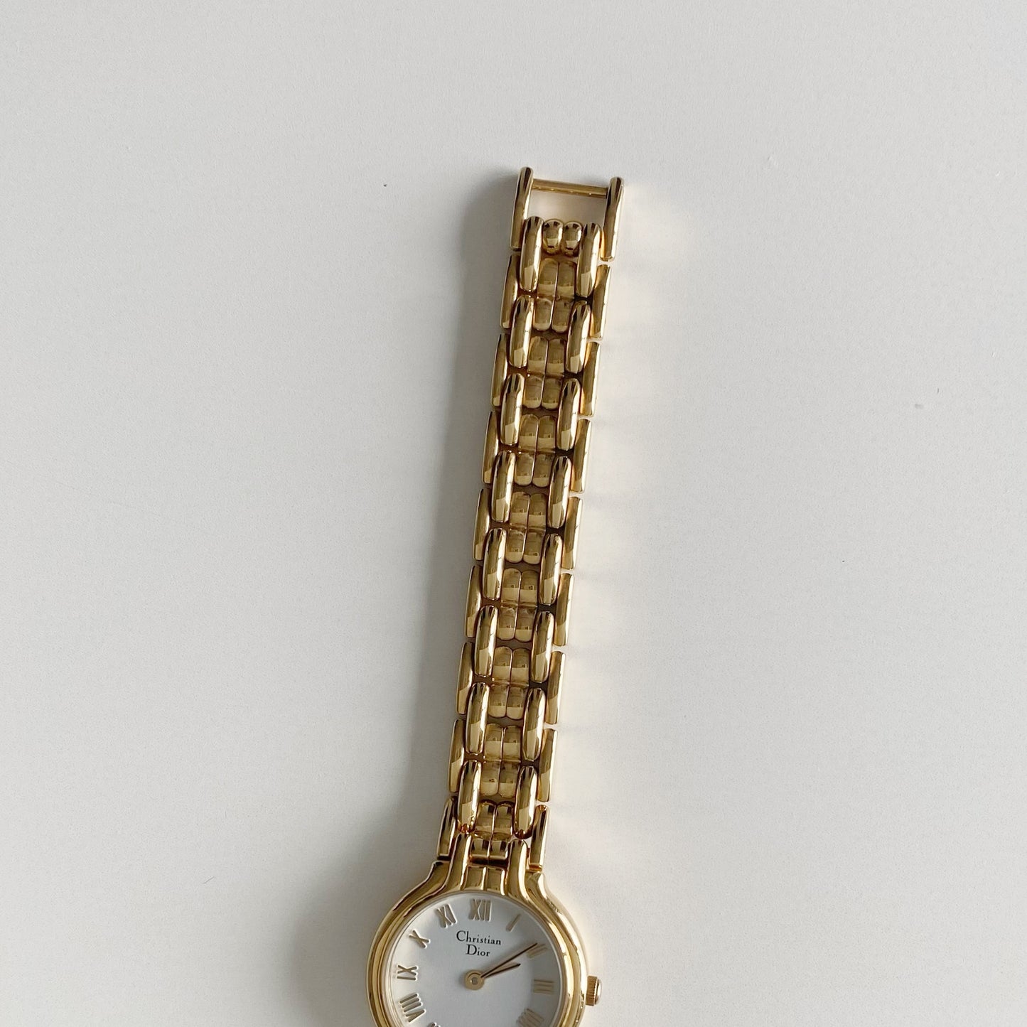 Dior 1990s Round Dial Gold Plated Watch