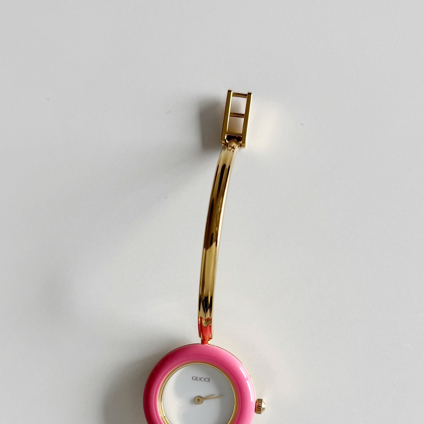 Gucci 1990s Interchangeable Bezel Gold Plated Bangle Watch with 12 bezels, case