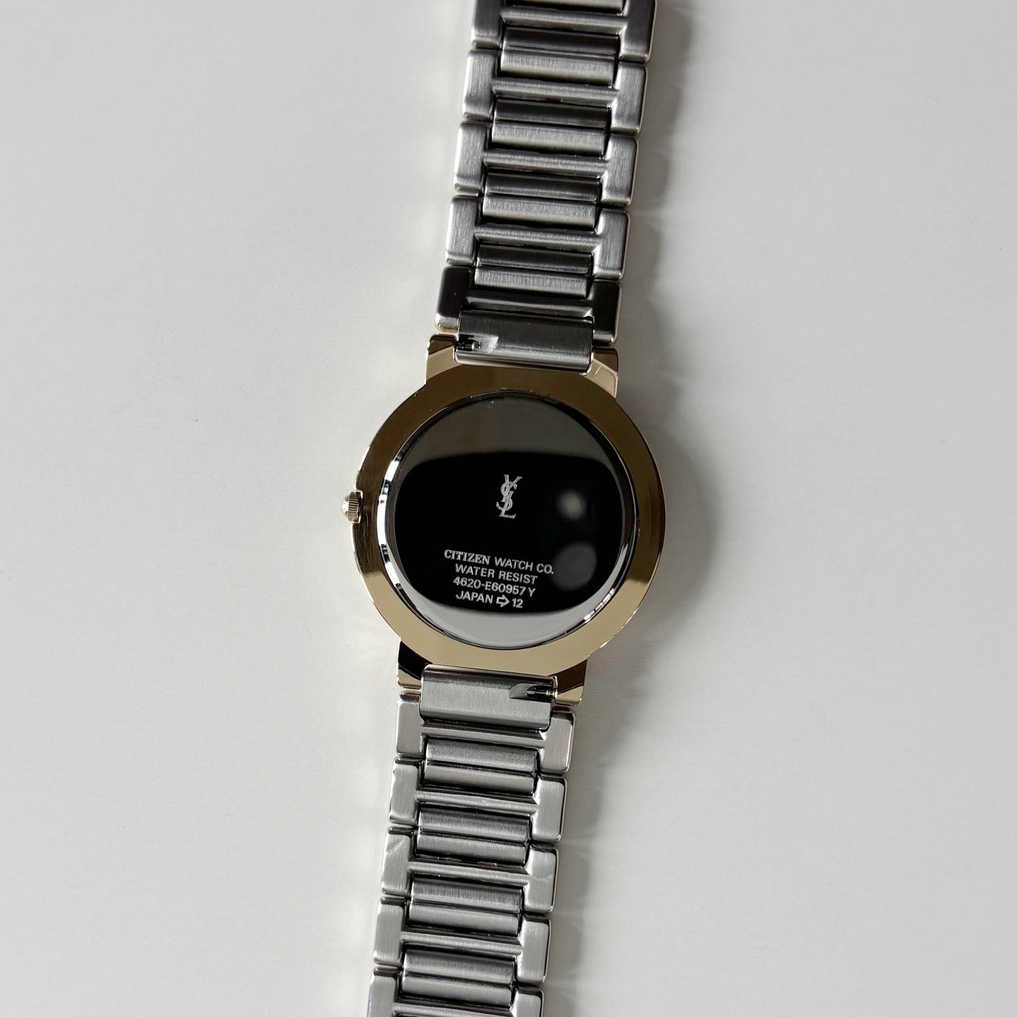 Yves Saint Laurent 1990s Round Dial Two Tone Watch (Large)