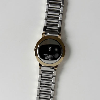Yves Saint Laurent 1990s Round Dial Two Tone Watch (Large)