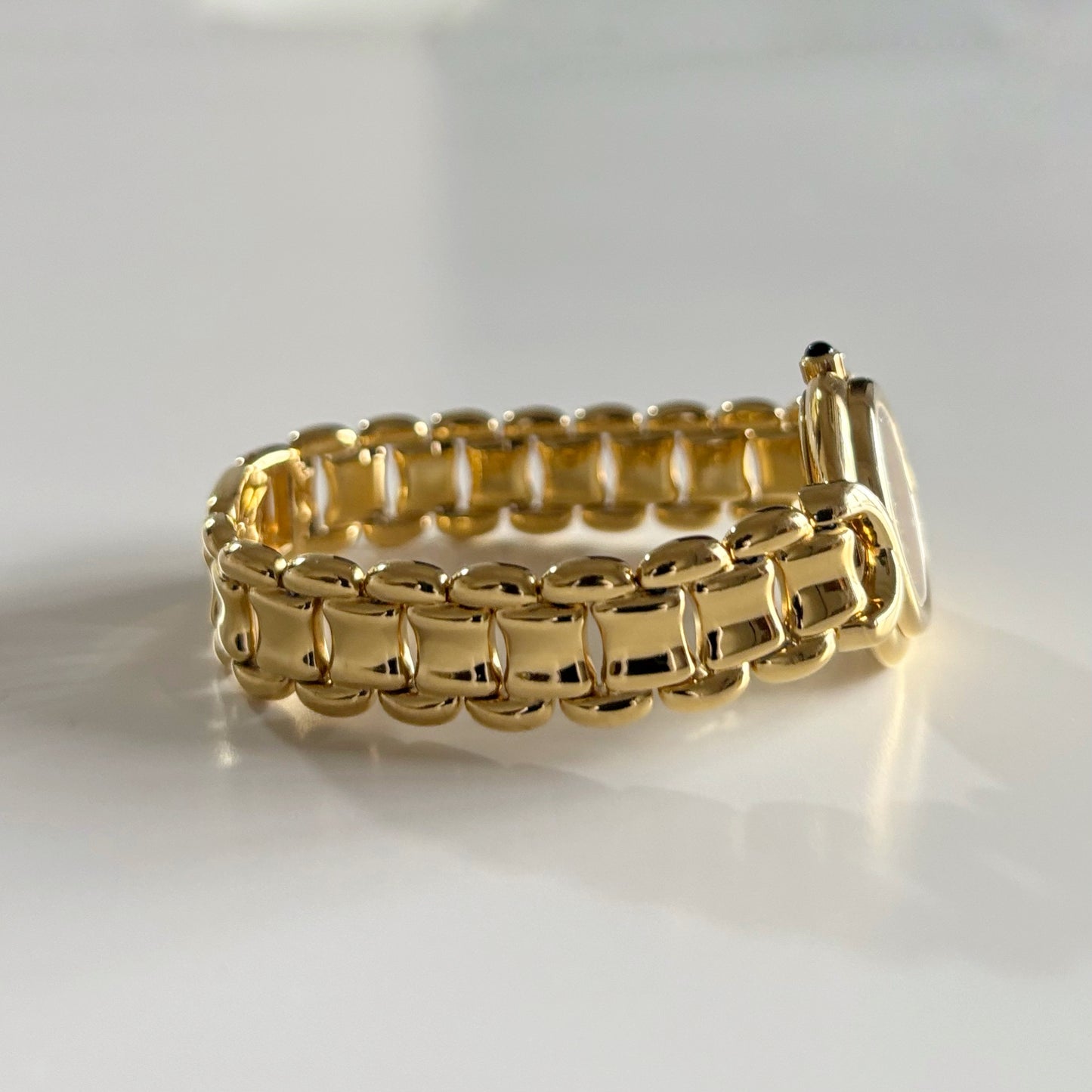 Fendi 1990s Seashell Dial Gold Plated Watch