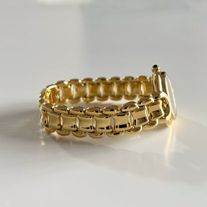 Fendi 1990s Seashell Dial Gold Plated Watch