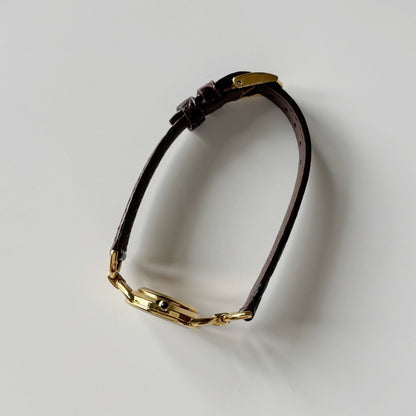 Gucci 1990s Gold Dial Horsebit Gold-Plated Watch
