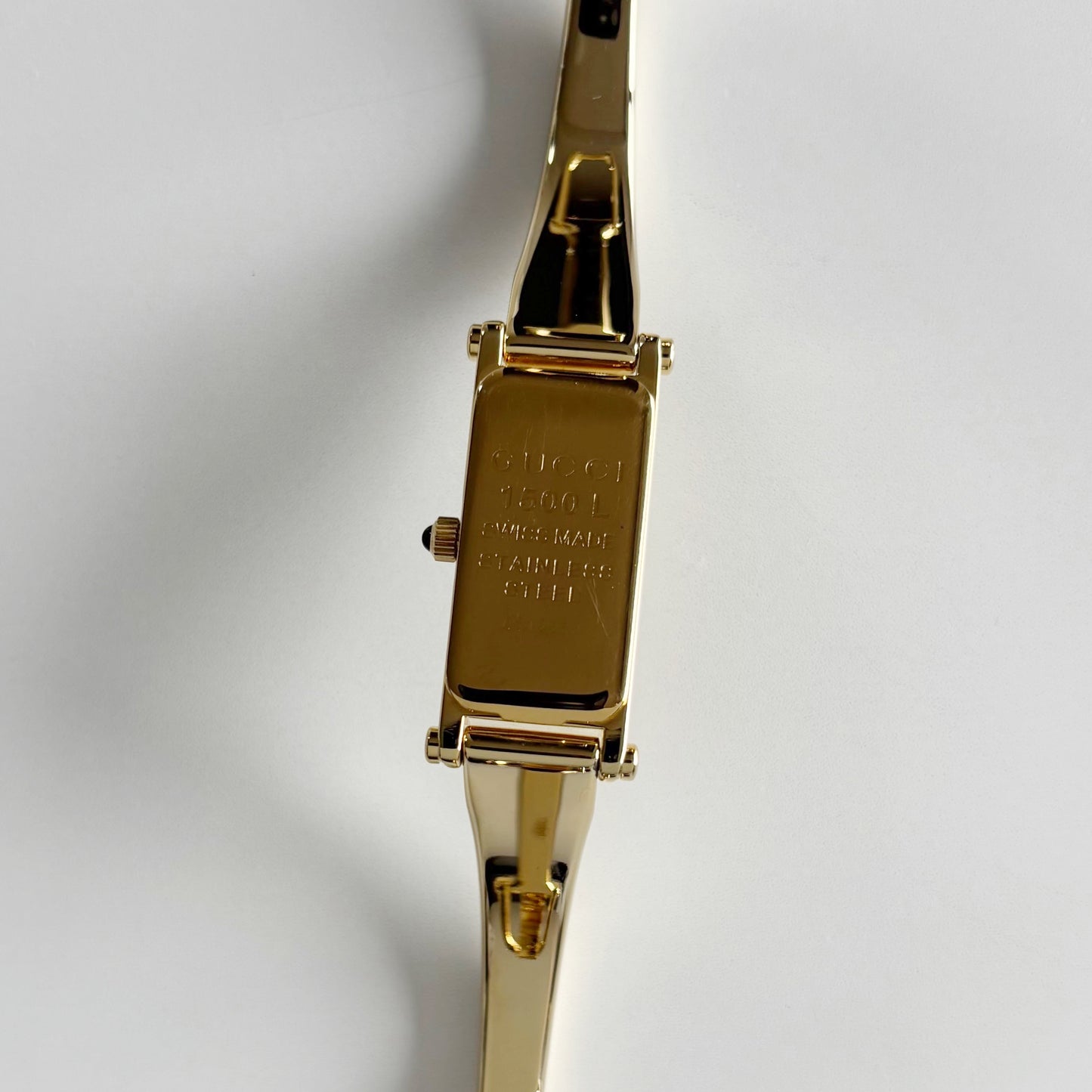 Gucci 1990s  Gold Dial Gold Plated Bangle Watch