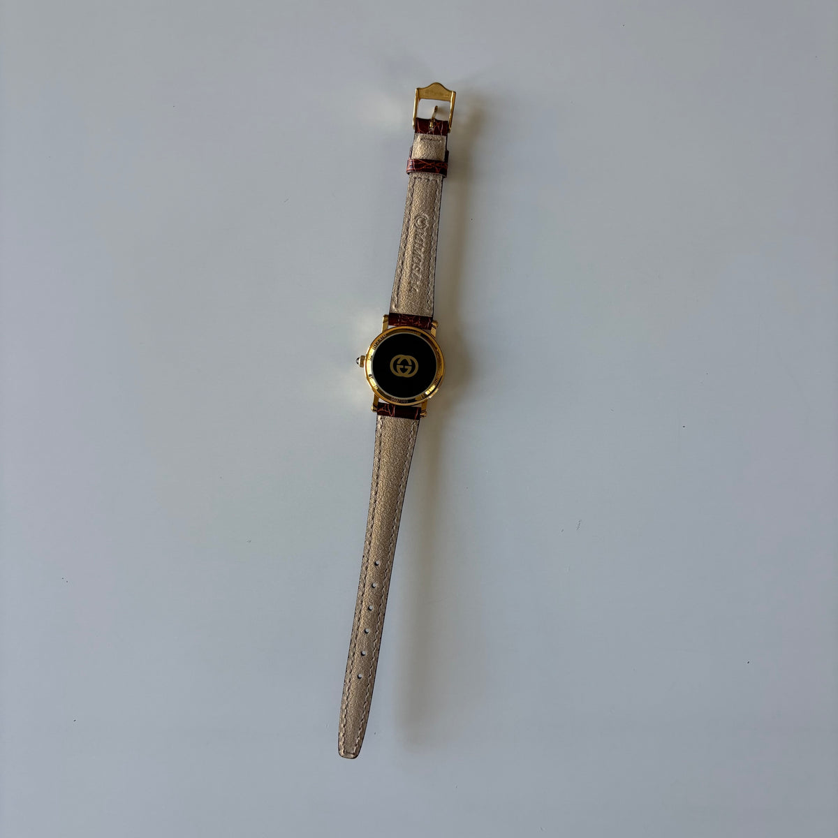 Gucci 1990s Date Round Dial Gold-Plated Watch