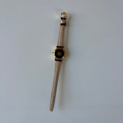 Gucci 1990s Date Round Dial Gold-Plated Watch