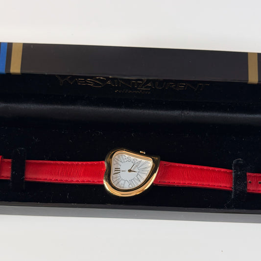 Yves Saint Laurent 1990s Heart-Shaped Dial Gold-Plated Watch