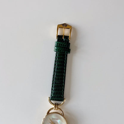 Gucci 1990s Seashell Dial Horsebit Watch