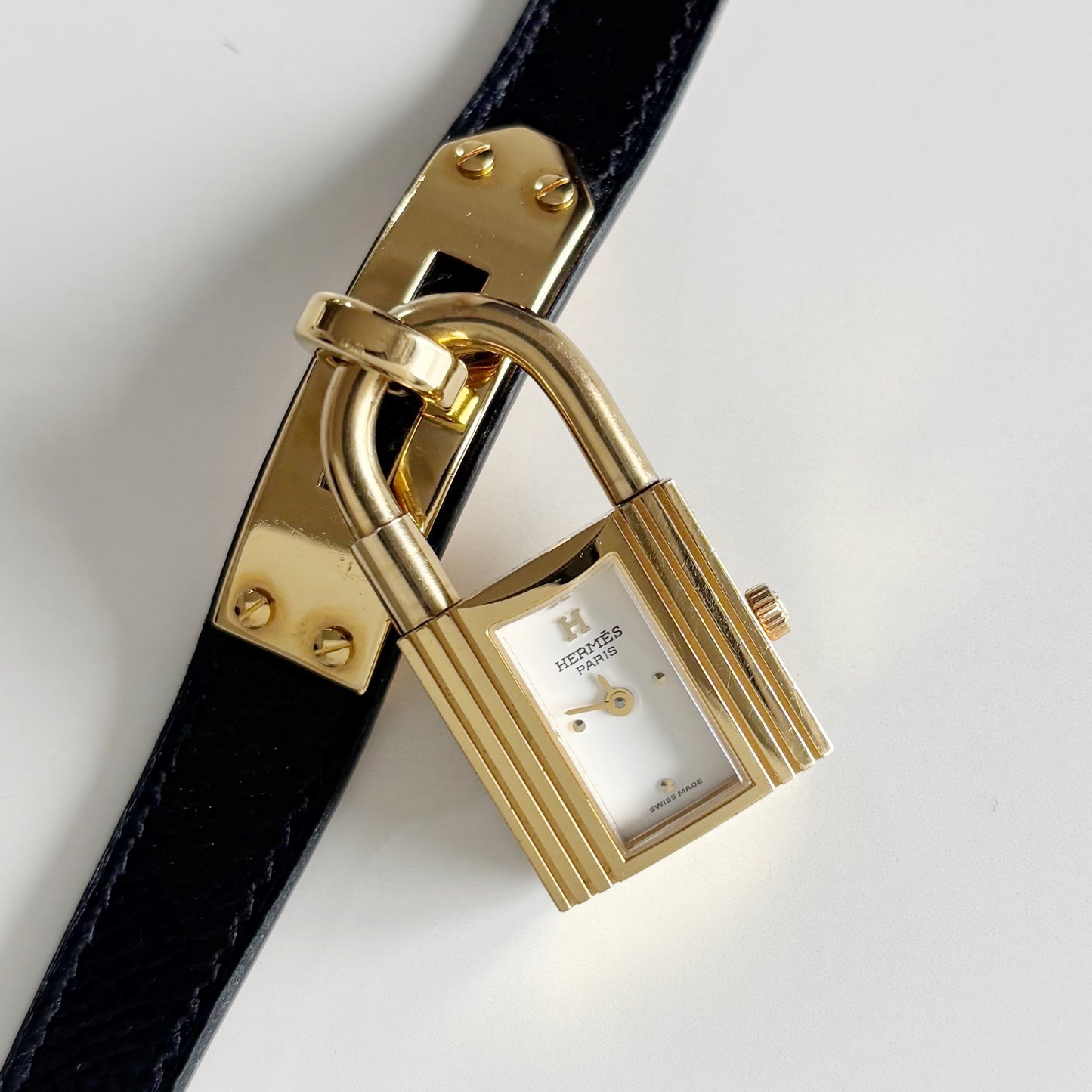 Hermes 1990s Kelly Gold Plated Watch