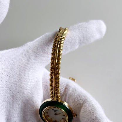 Dior 1990s Interchangeable Bezel Gold Plated Watch with 3 bezels