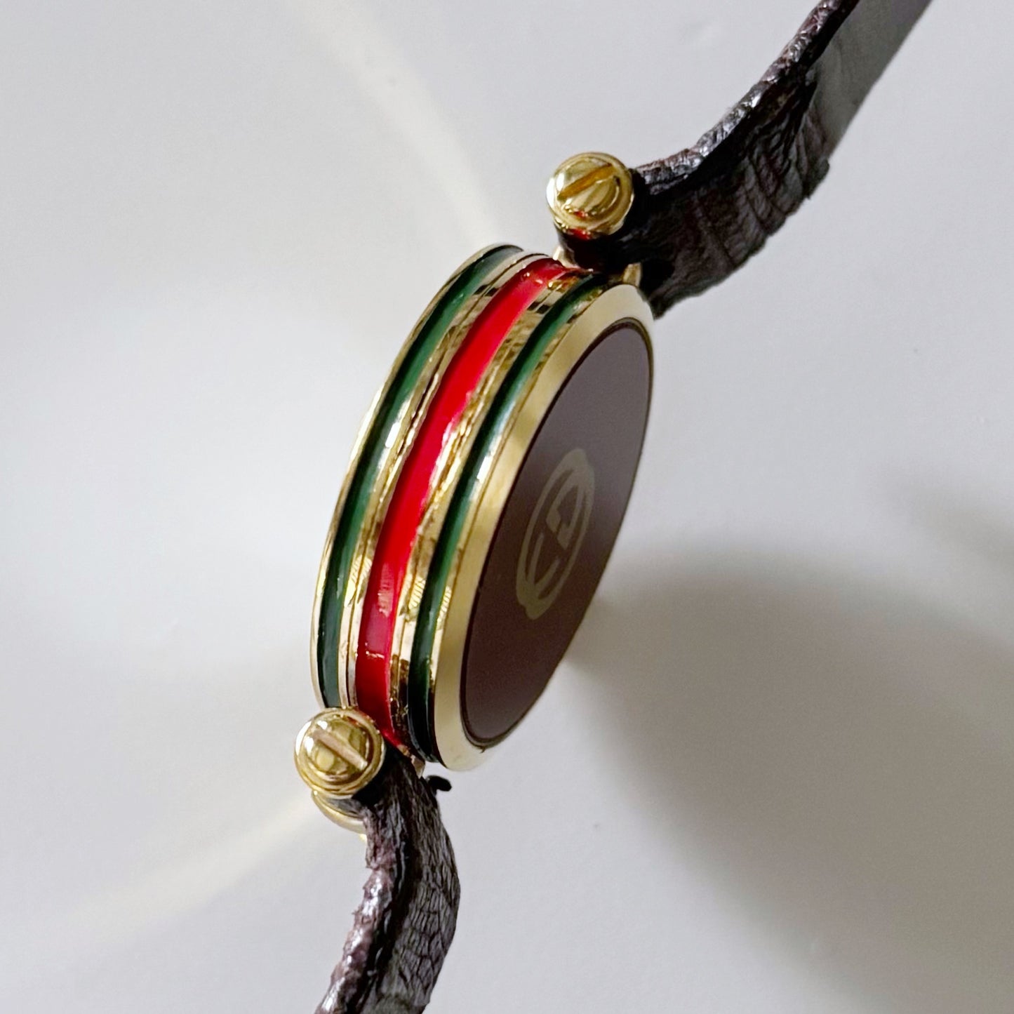 Gucci 1990s Gold Plated Round Watch