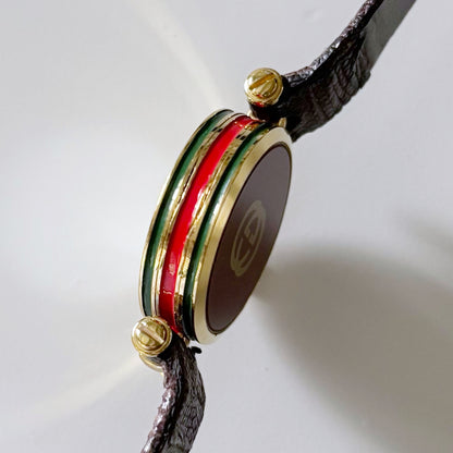 Gucci 1990s Gold Plated Round Watch