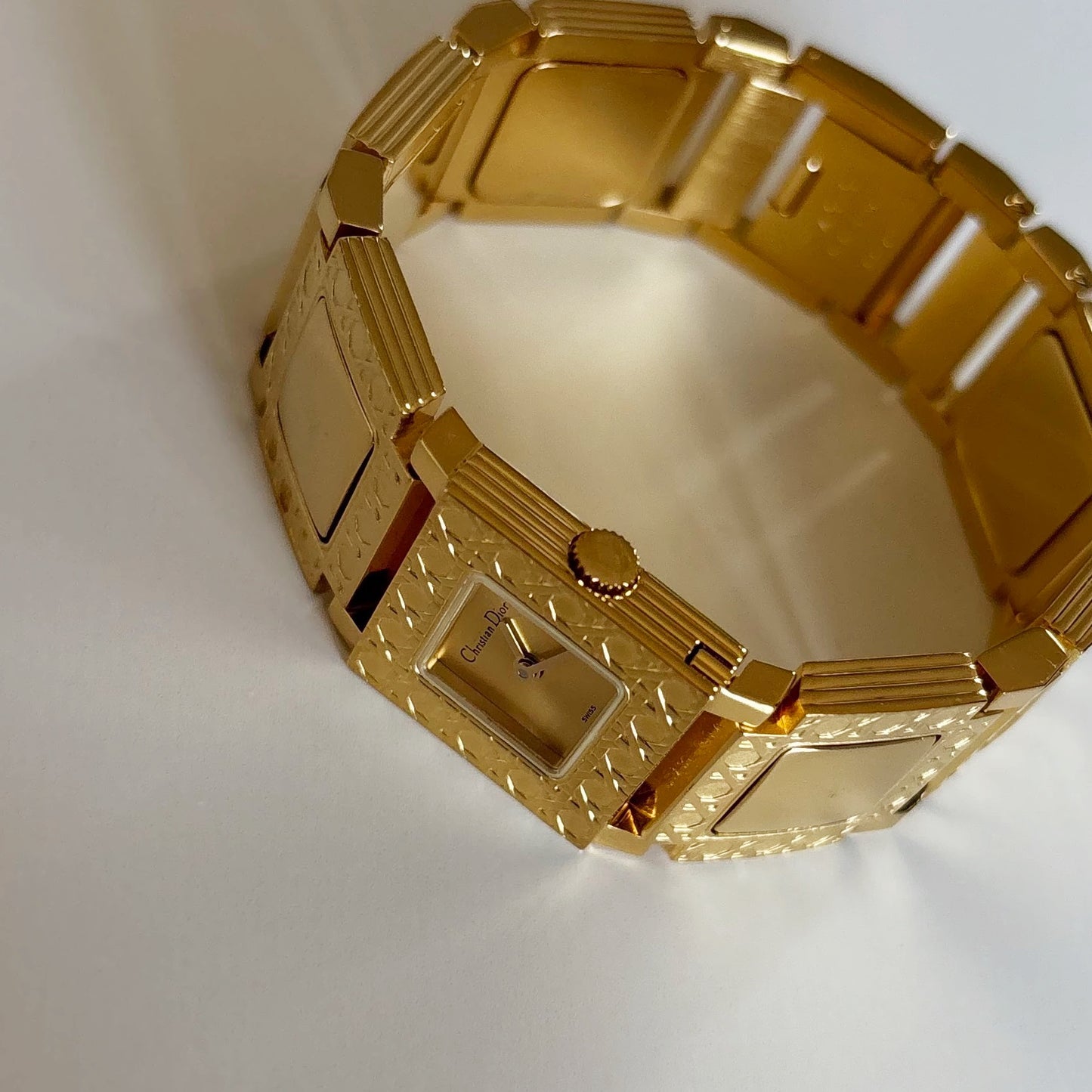 Dior 1990s La Parisienne Interchangeable Strap Gold Plated Watch
