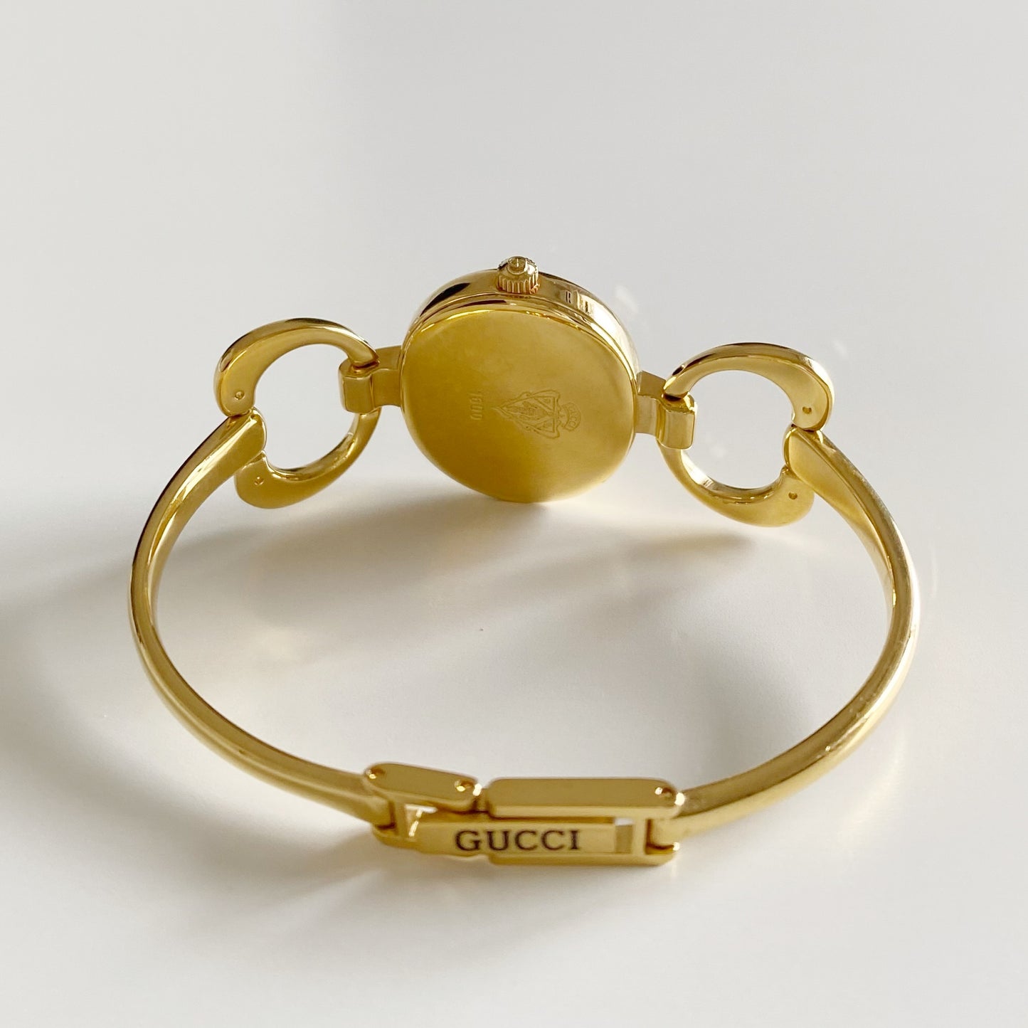 Gucci 1990s Gold Dial Gold Plated Bangle Watch
