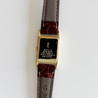 Yves Saint Laurent 1990s Tank Gold Plated Watch