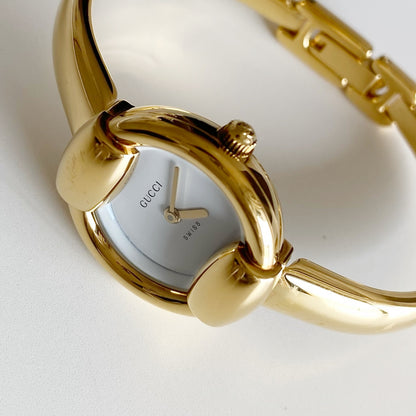 Gucci 1990s Gold Plated Bangle Watch