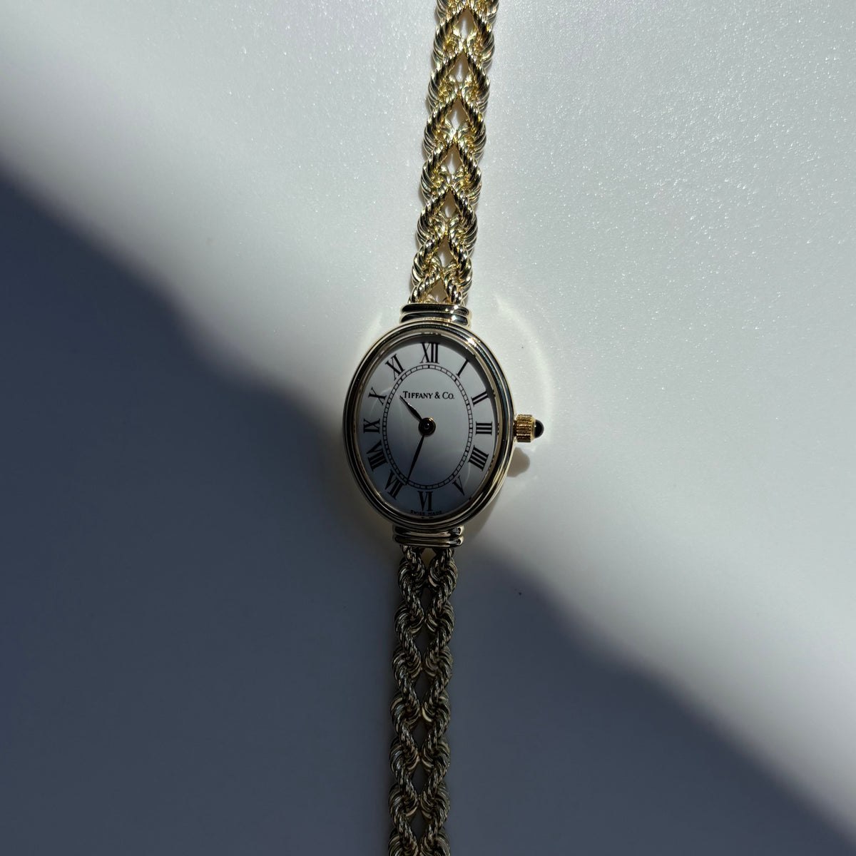 Tiffany 1990s 14K Oval Dial Cocktail Watch
