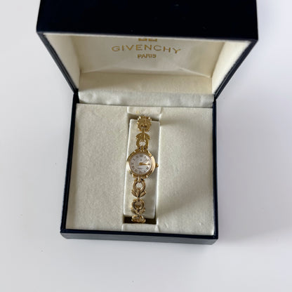 Givenchy 1990s Round Dial Gold Plated Watch