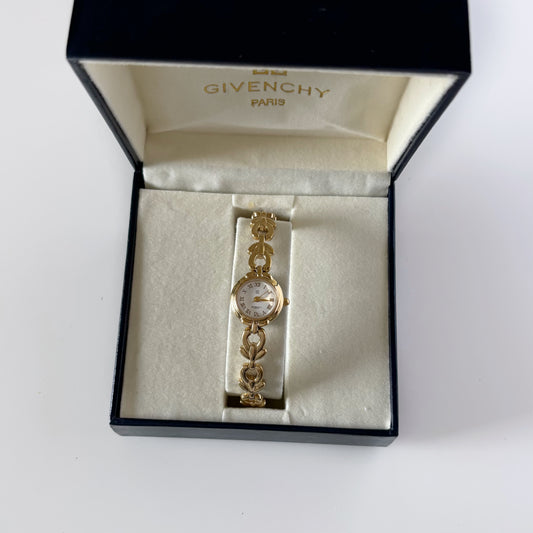 Givenchy 1990s Round Dial Gold Plated Watch