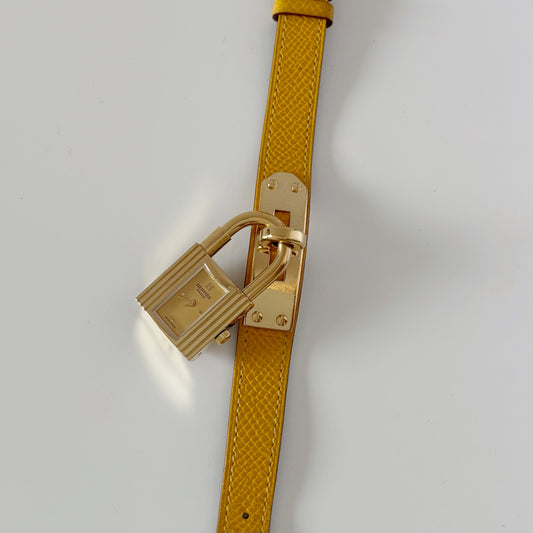 Hermes 1990s Kelly Gold Plated Watch