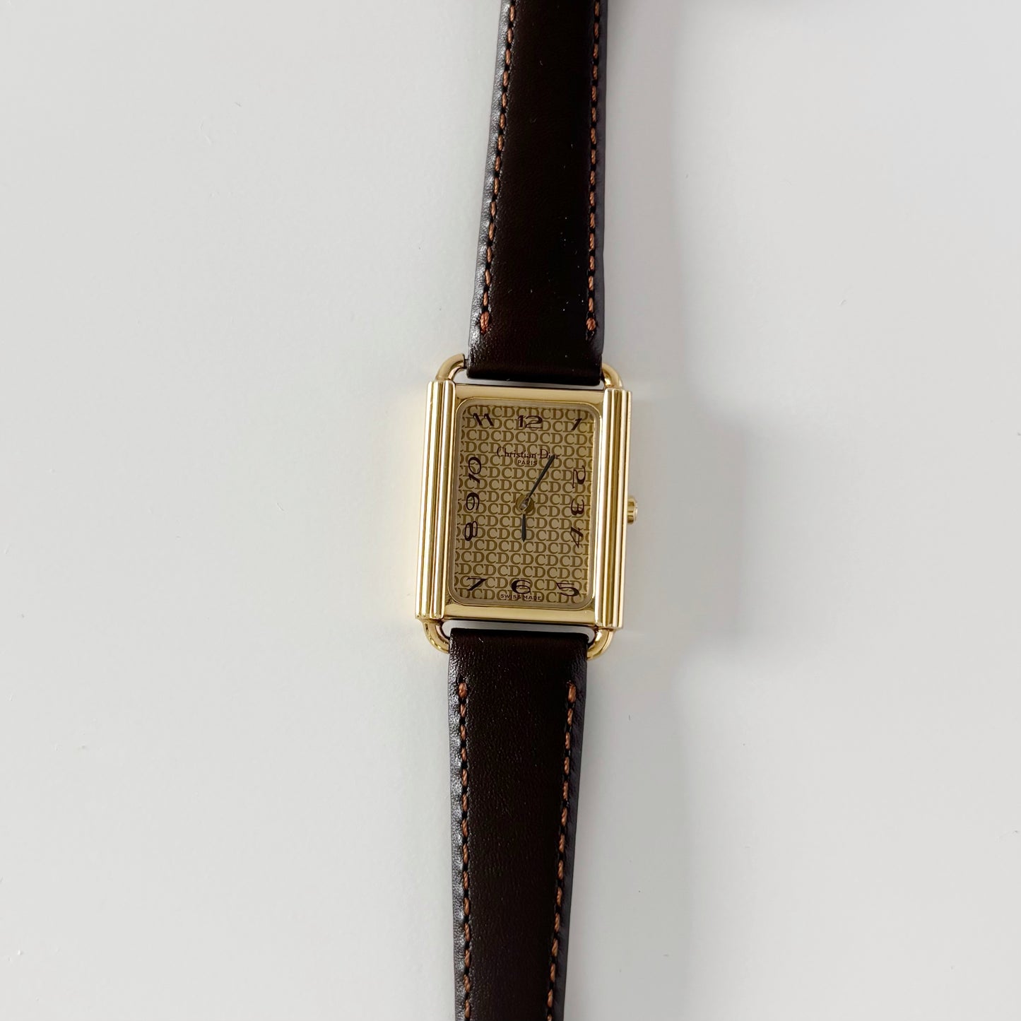 Dior 1990s Tank Gold Plated Watch