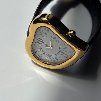 Yves Saint Laurent 1990s Heart Shaped Gold Plated Watch
