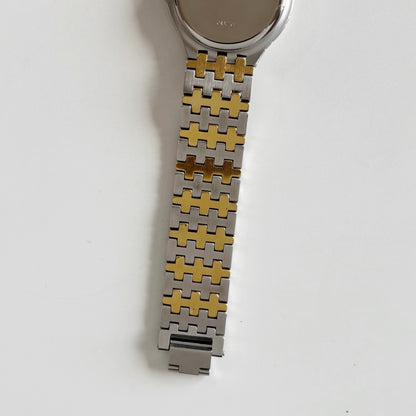 Dior 1990s Date Round Dial Gold Plated Two Tone Watch (Large)