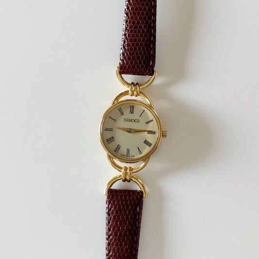 Gucci 1990s Gold Plated Horsebit Watch