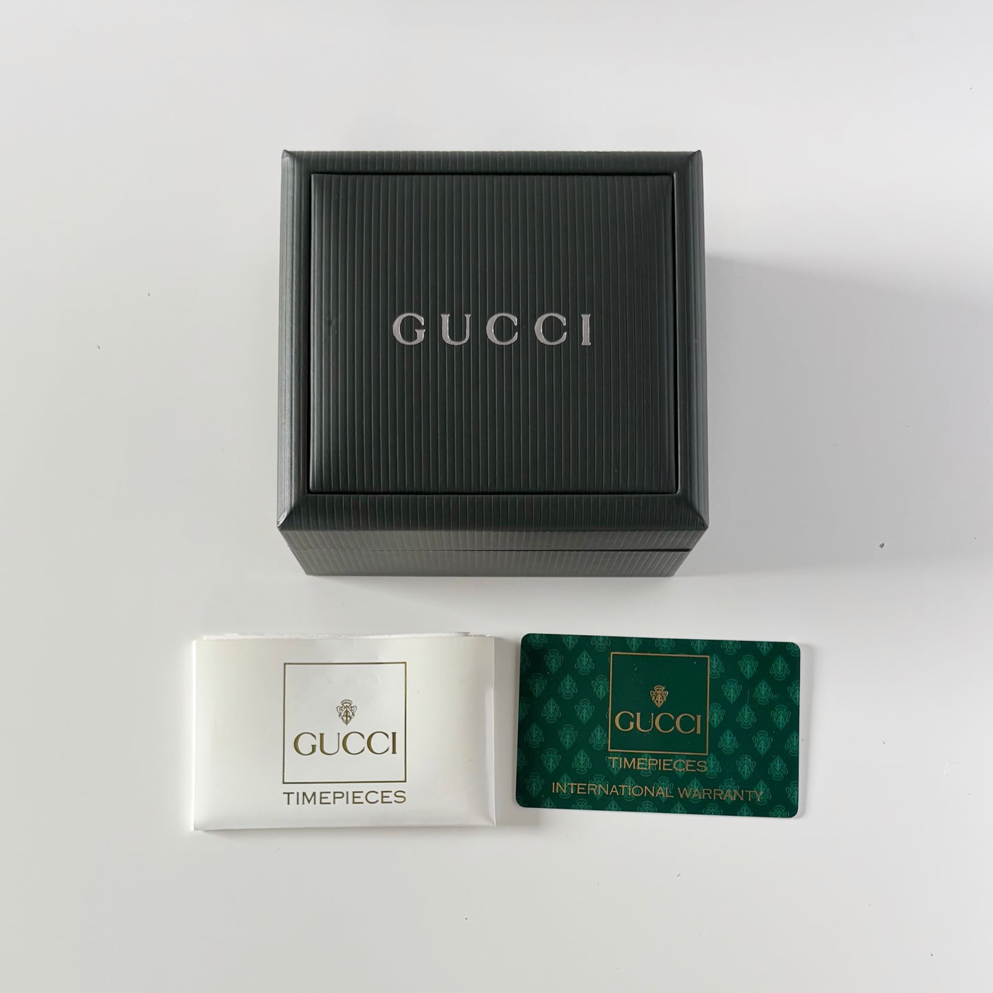 Gucci 1990s Interchangeable Strap Gold Plated Watch with 3 straps, case