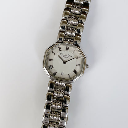 Dior 1990s Octagon Silver Watch