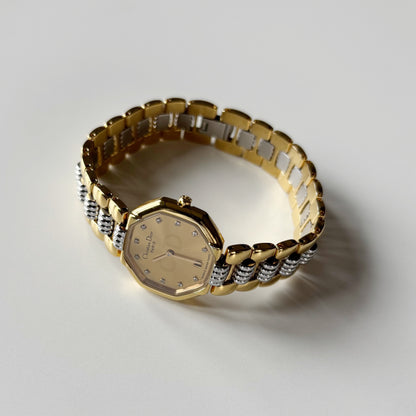 Dior 1990s Octagon Dial Two Tone Watch