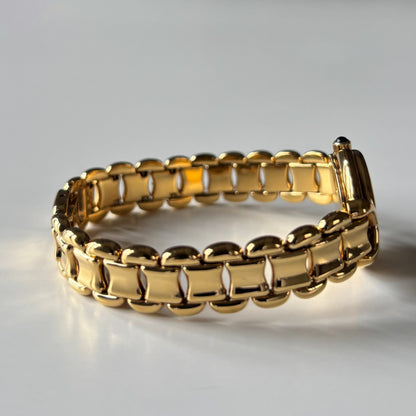 Fendi 1990s Seashell Round Dial Gold Plated Watch